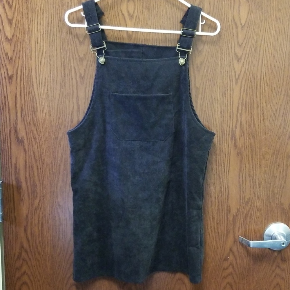 Faux-corderoy overall dress